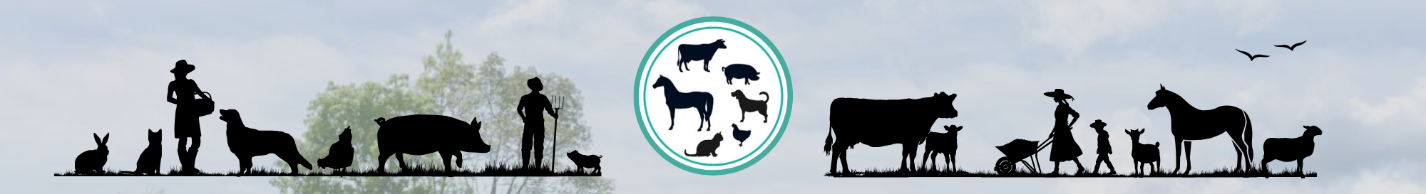 Siluetas de animales y campesinos AlmaVet